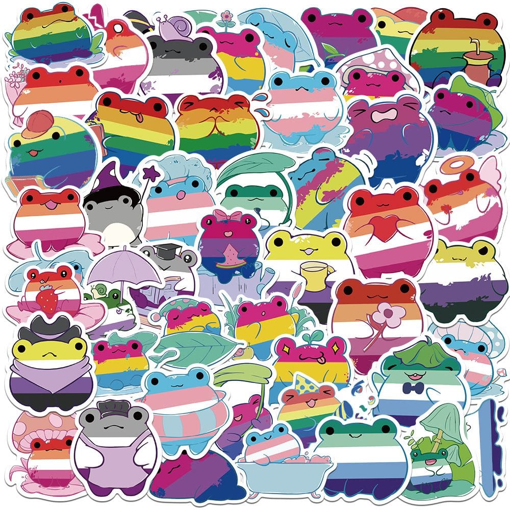 Adesivos Frog and Toad, personagens de desenhos animados, decalque de vinil x50