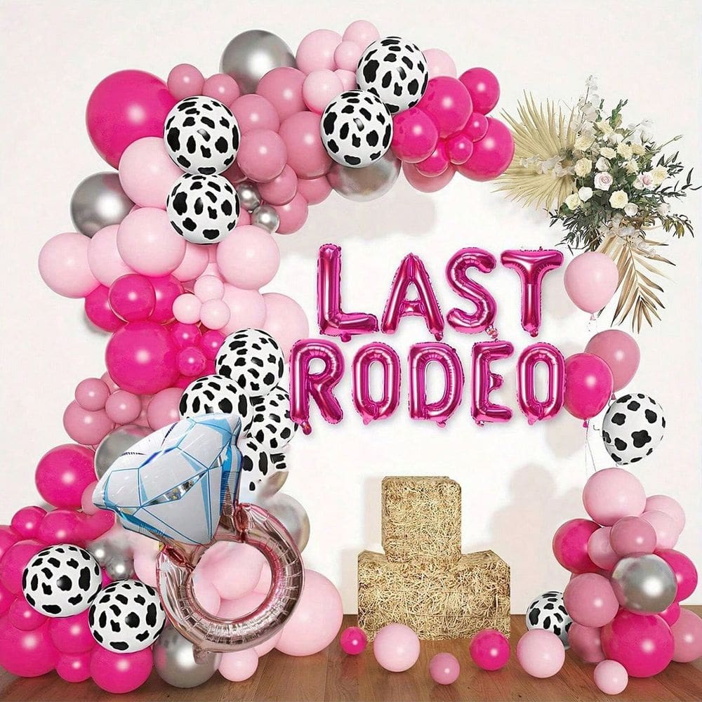 Kit de balões Western Cowboy Pink 131 peças com LAS Rodeo