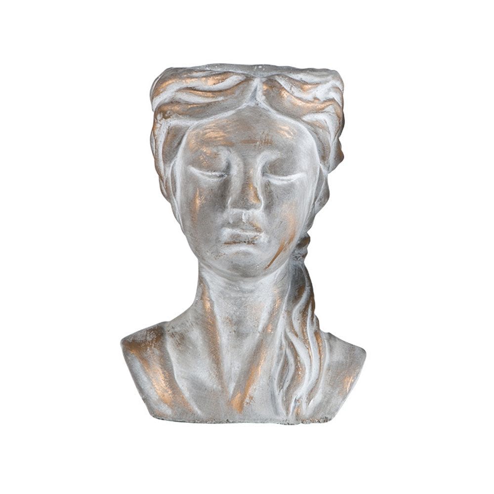 Vaso de flores Vintage Girl Bust Cement 1,8 kg 16x21cm