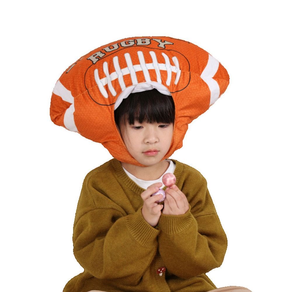 Chapéu de cabeça Funny Cartoon Rugby Ball para crianças em poliéster