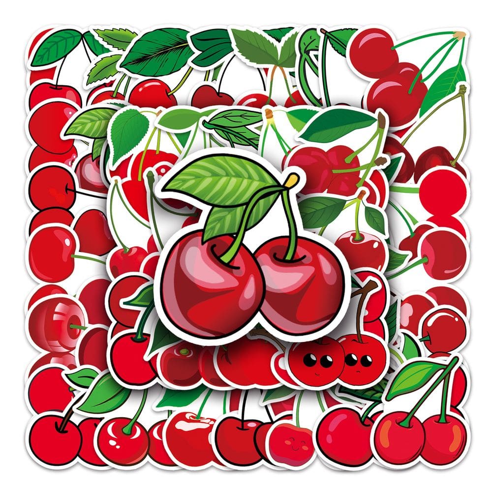 Adesivos Cherry Waterproof Vinyl Decalks Laptop 50 unidades
