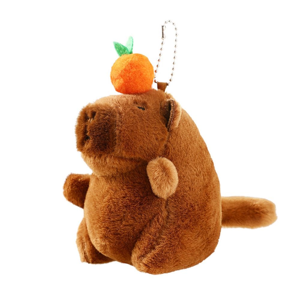 Chaveiro de pelúcia, lindo brinquedo para animais de capivara, marrom, 10 cm
