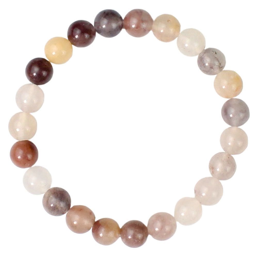 Pulseira Bodhizi Violet Calcedônia com miçangas redondas de 8 mm