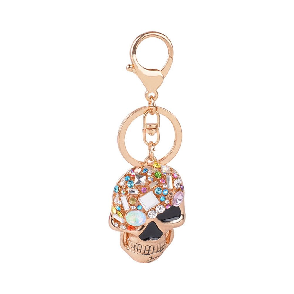 Chaveiro Creative Skull com strass coloridos