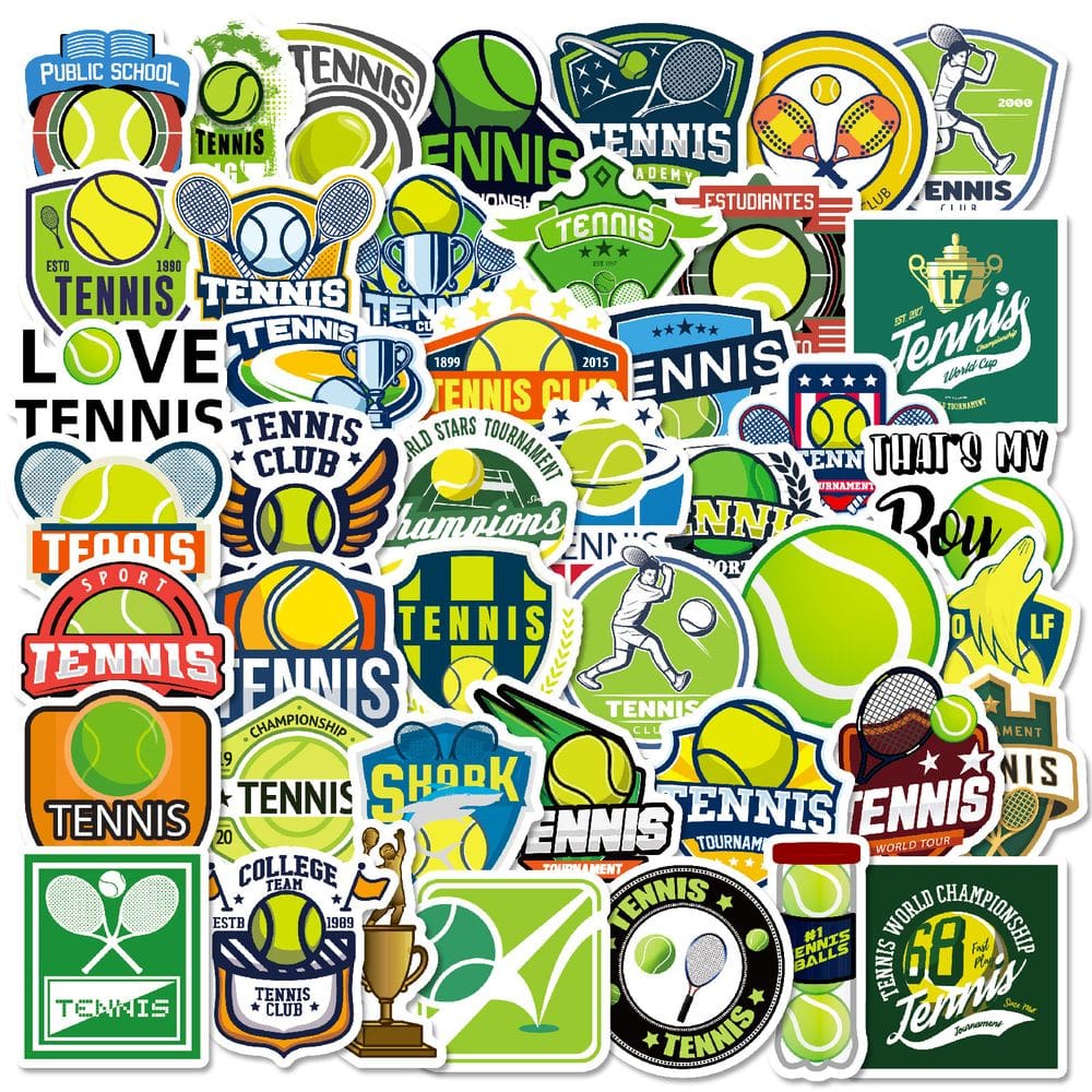 Conjunto de adesivos com tema de tênis, 50 unidades para garrafa de água, laptop, S