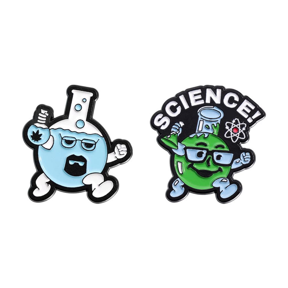 Conjunto de broches Funny Science Cartoon Chemistry Flask