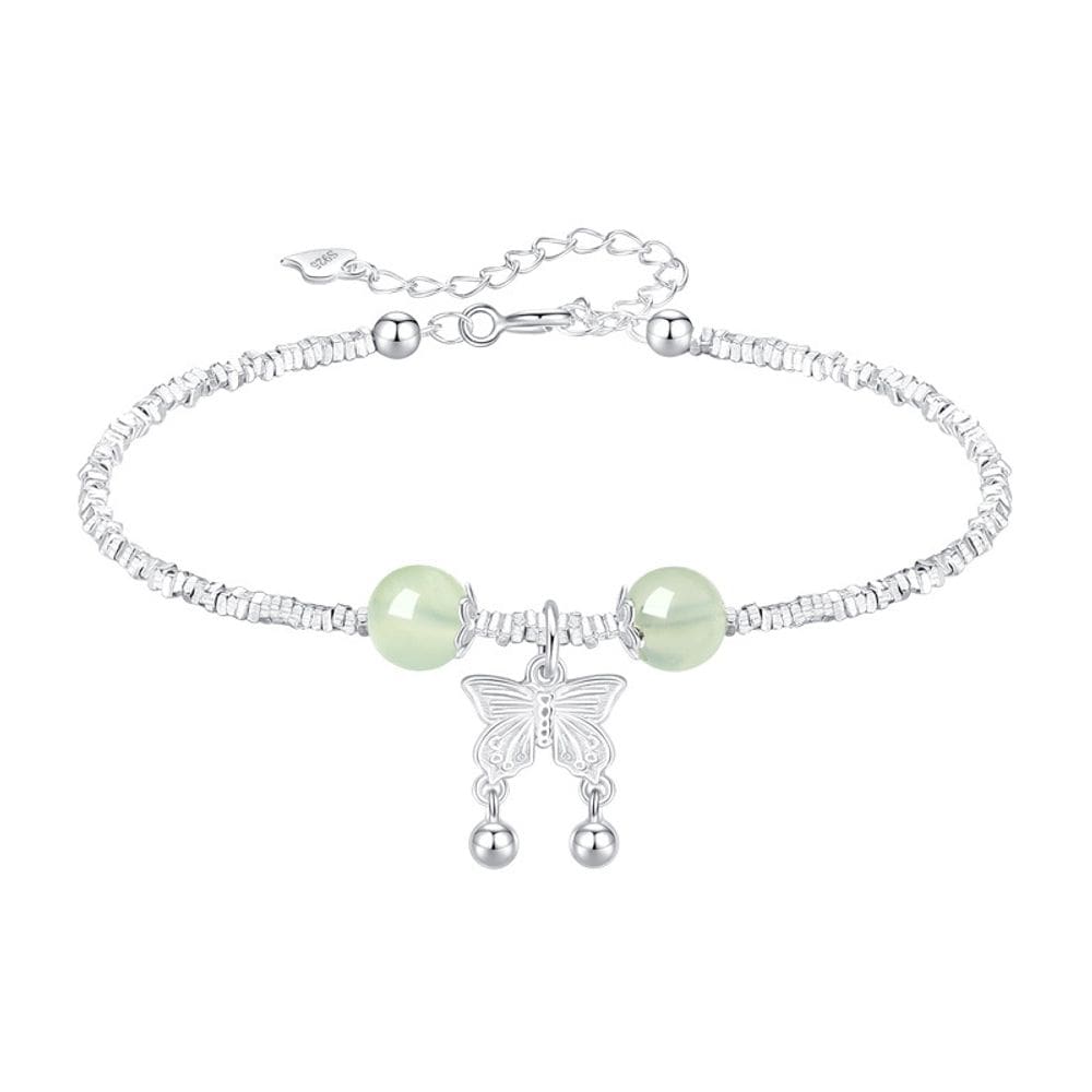 Pulseira de prata esterlina 925 com prehnite para mulheres