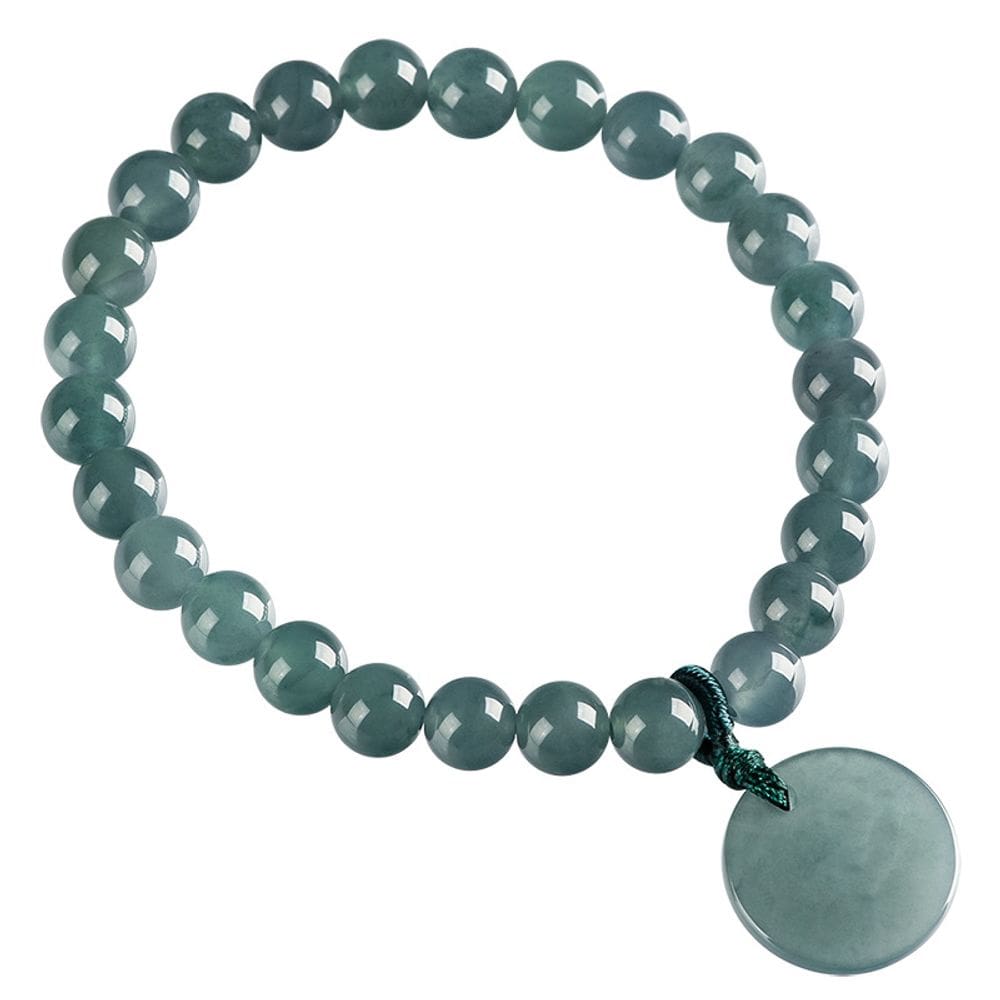 Pulseira natural de jadeíte azul Water Ice Jade Beads