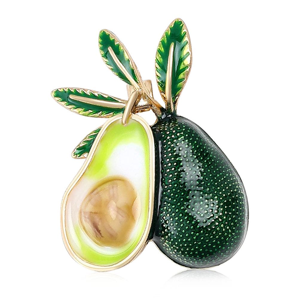 Broche Pins de abacate, frutas de esmalte verde para mulheres