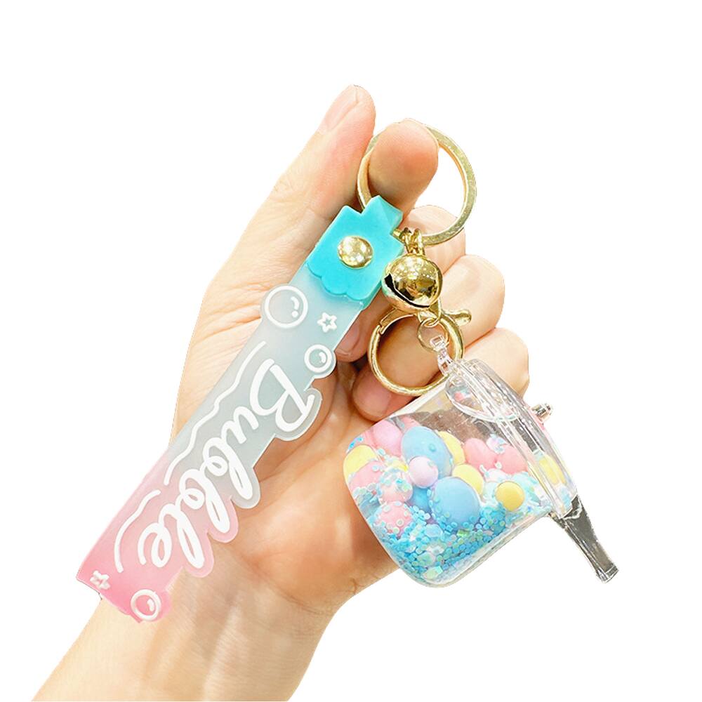 Chaveiro de acrílico luminoso para sorvetes e doces com glitter