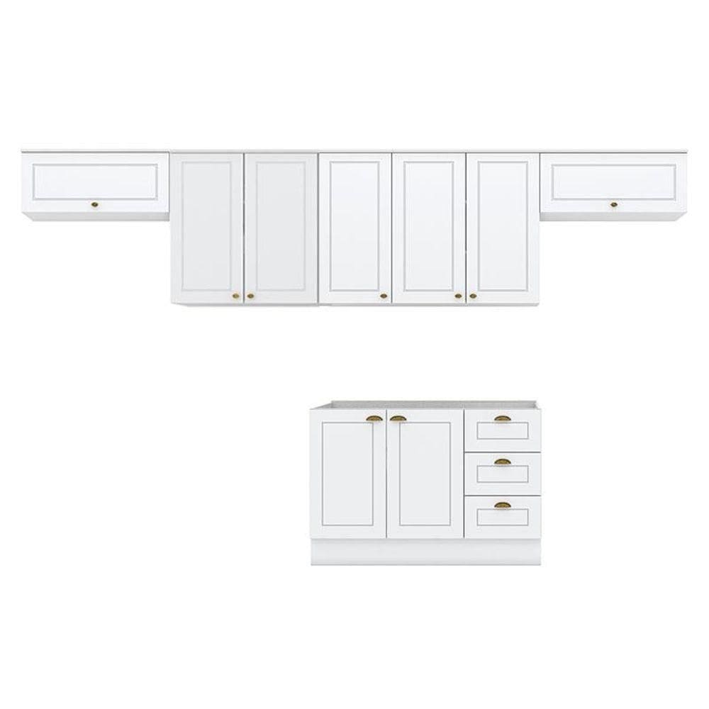 Cozinha Modulada Americana 5 Peças Com Armário 2 Portas 80cm Branco - Henn