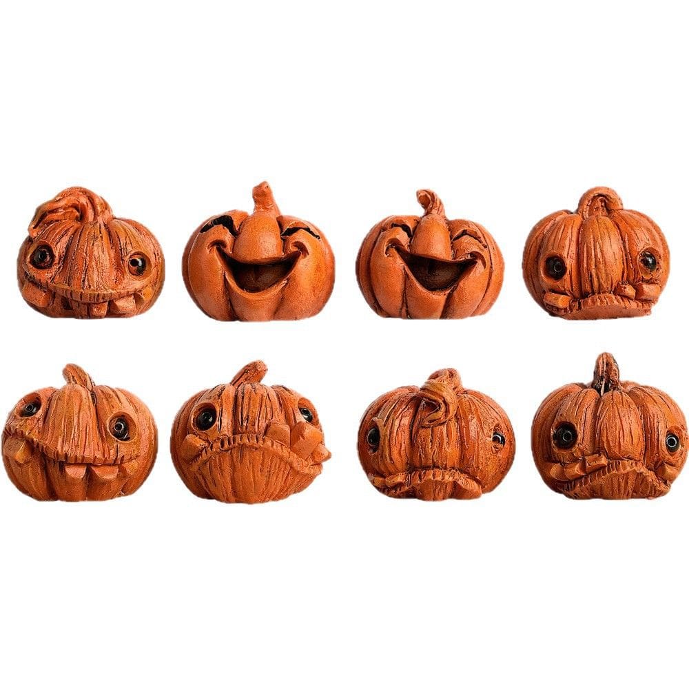 Conjunto de decoração Mini Pumpkin Skull Sculpture Garden 16 unidades