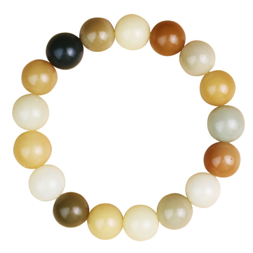 Pulseira Bodhizi colorida para homens e mulheres com miçangas redondas de 12 mm