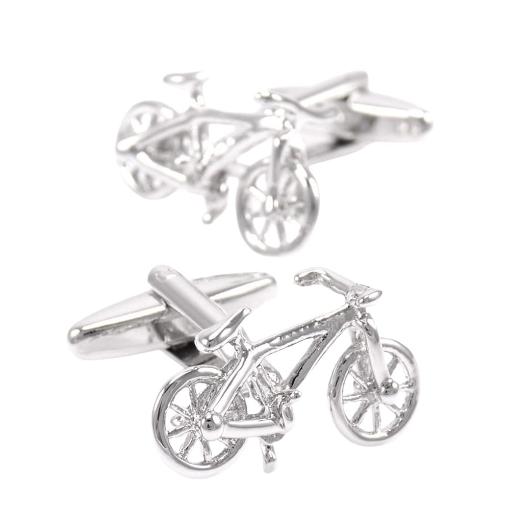 Design de bicicleta Cufflinks para homens em latão e aço polidos