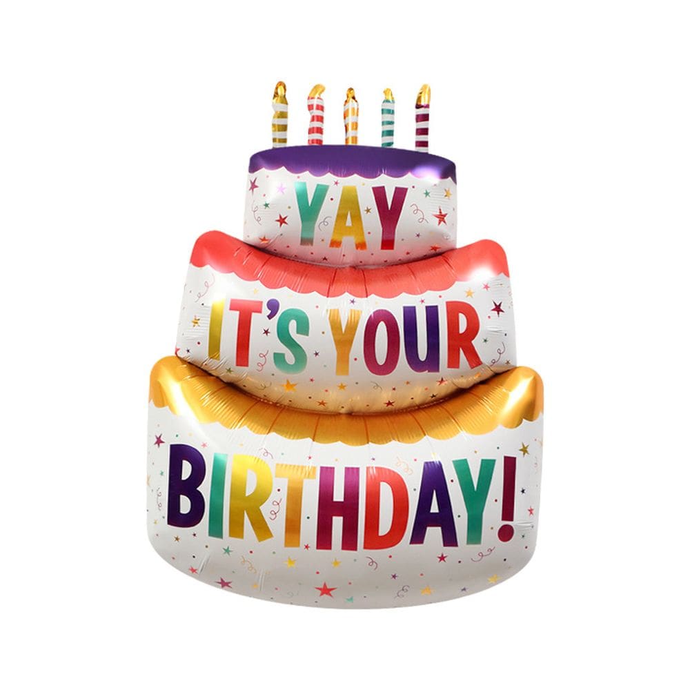 Bolo de aniversário 3D Foil Balloon SIM, É SEU ANIVERSÁRIO