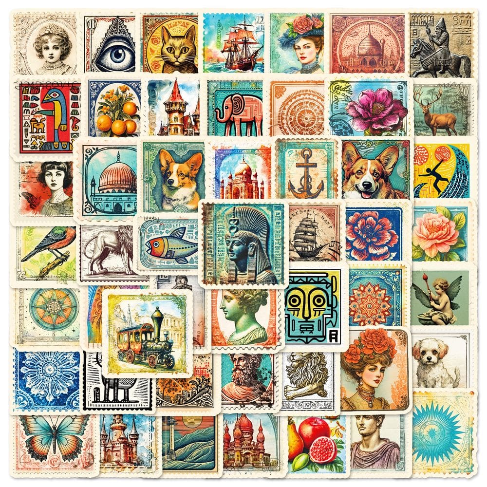 Adesivos, selo postal do Flower Market, 50 unidades, Creative Floral