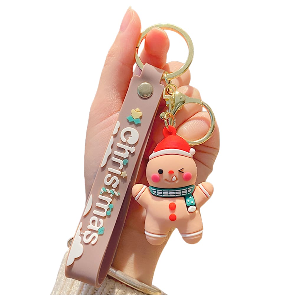 Chaveiro Christmas Gingerbread Man com pulseira de silicone