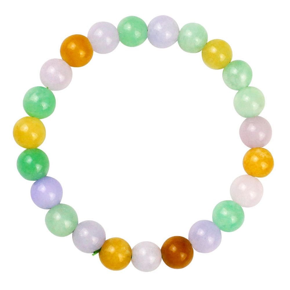 Pulseira de jade colorida para mulheres, miçangas de doces multicoloridas de 8 mm