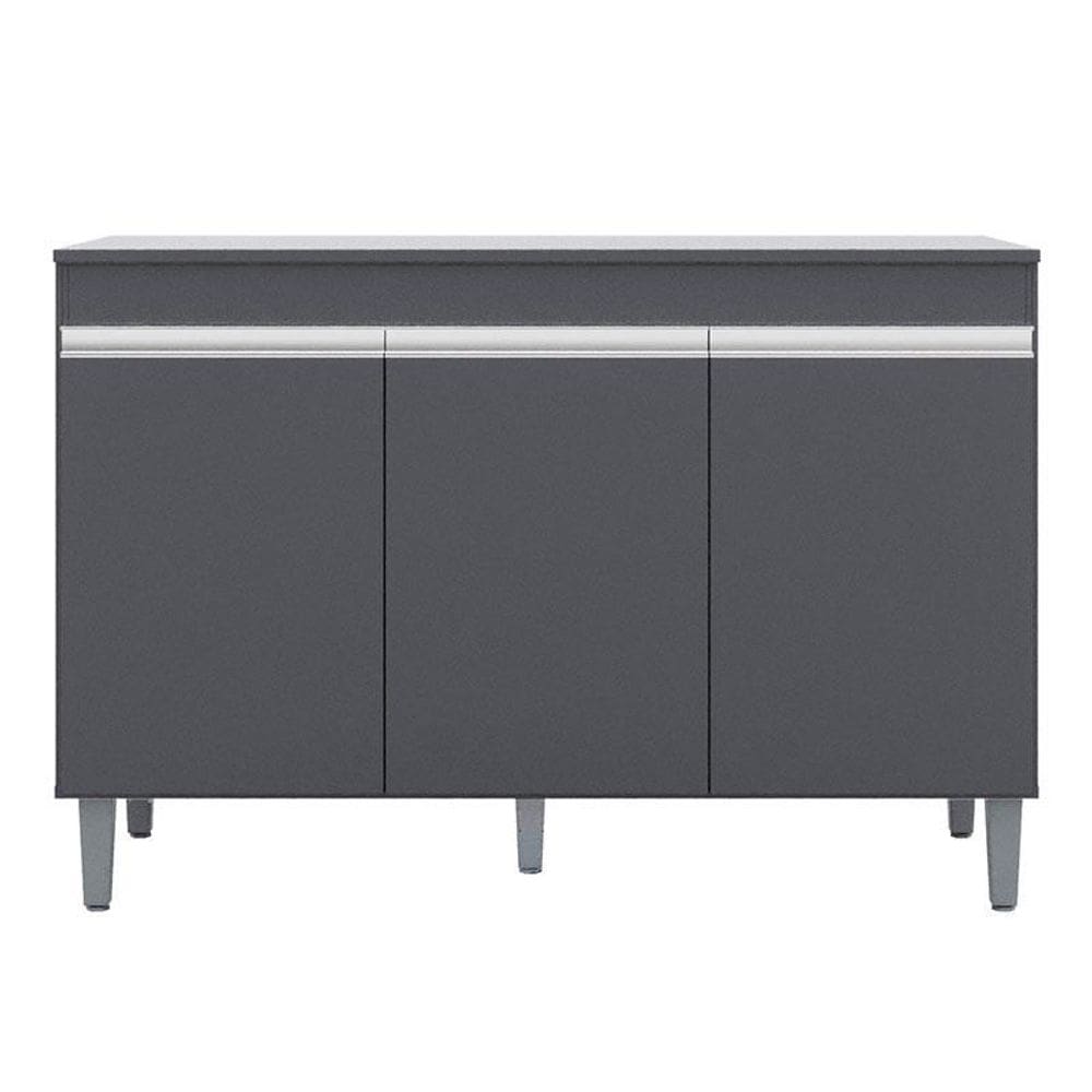 Balcão de Cozinha Manu com Tampo 120 cm Cinza Fosco - AJL