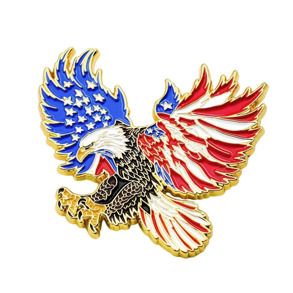 Broche Pin American Bald Eagle Patriotic USA Flag Wings