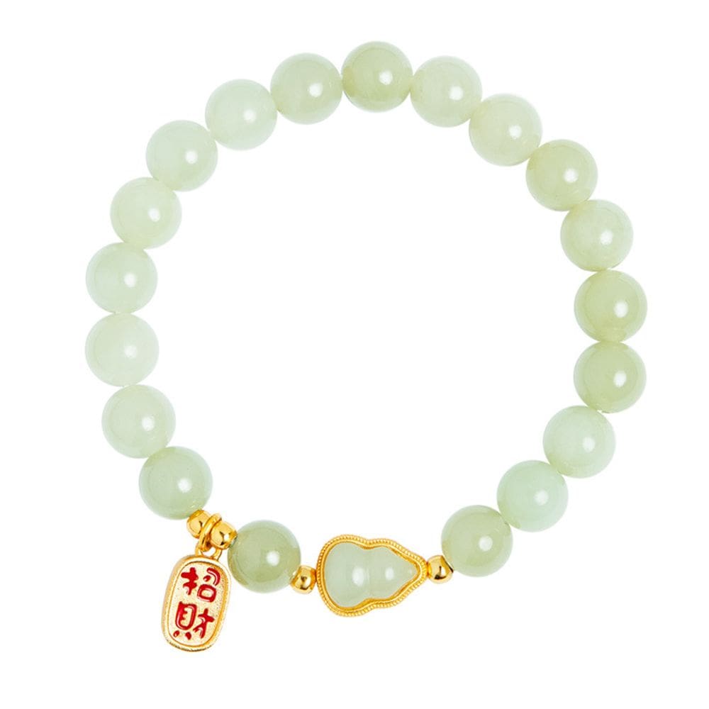 Pulseira de jade de nefrite natural para mulheres com miçangas de 8 mm