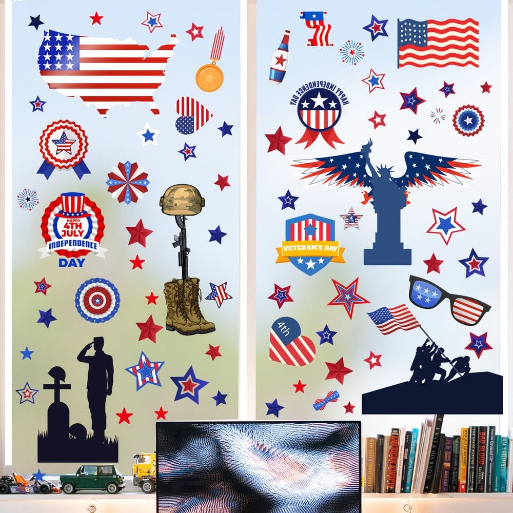 Adesivos de parede Papel de parede American Flag 4 de julho 20x29cm