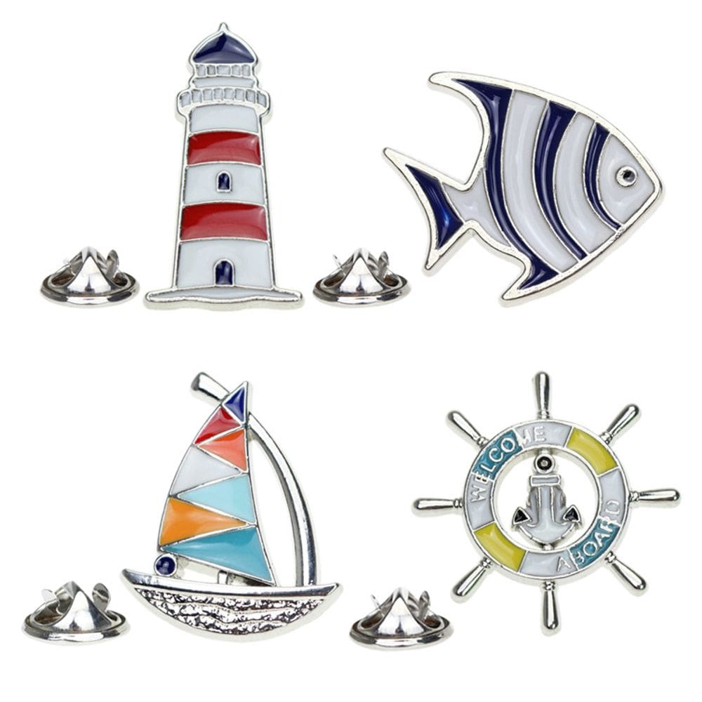 Conjunto de broches Nautical Lighthouse Set para mulheres e homens