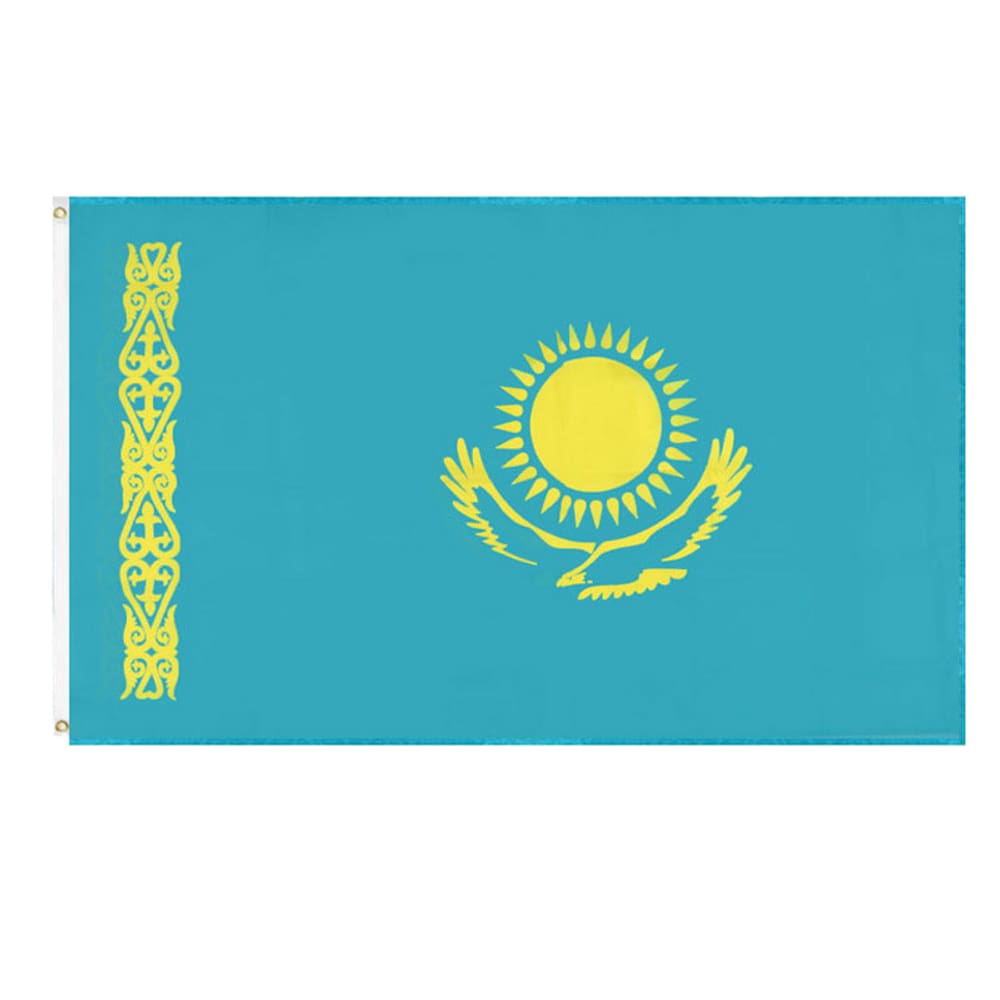 Bandeira Nacional do Cazaquistão 90x150cm Poliéster 100g