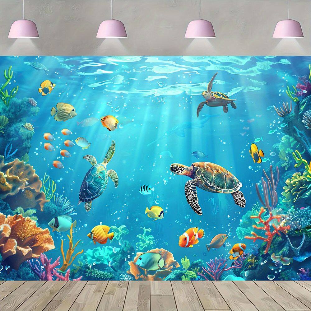 Tapeçaria pendurada na parede Underwater World Sea Turtles 150x130cm