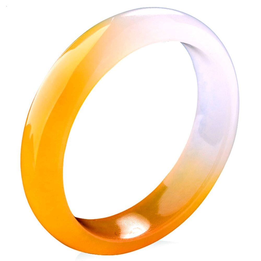 Pulseira de quartzito amarelo natural de jade para mulheres com 15 mm de largura