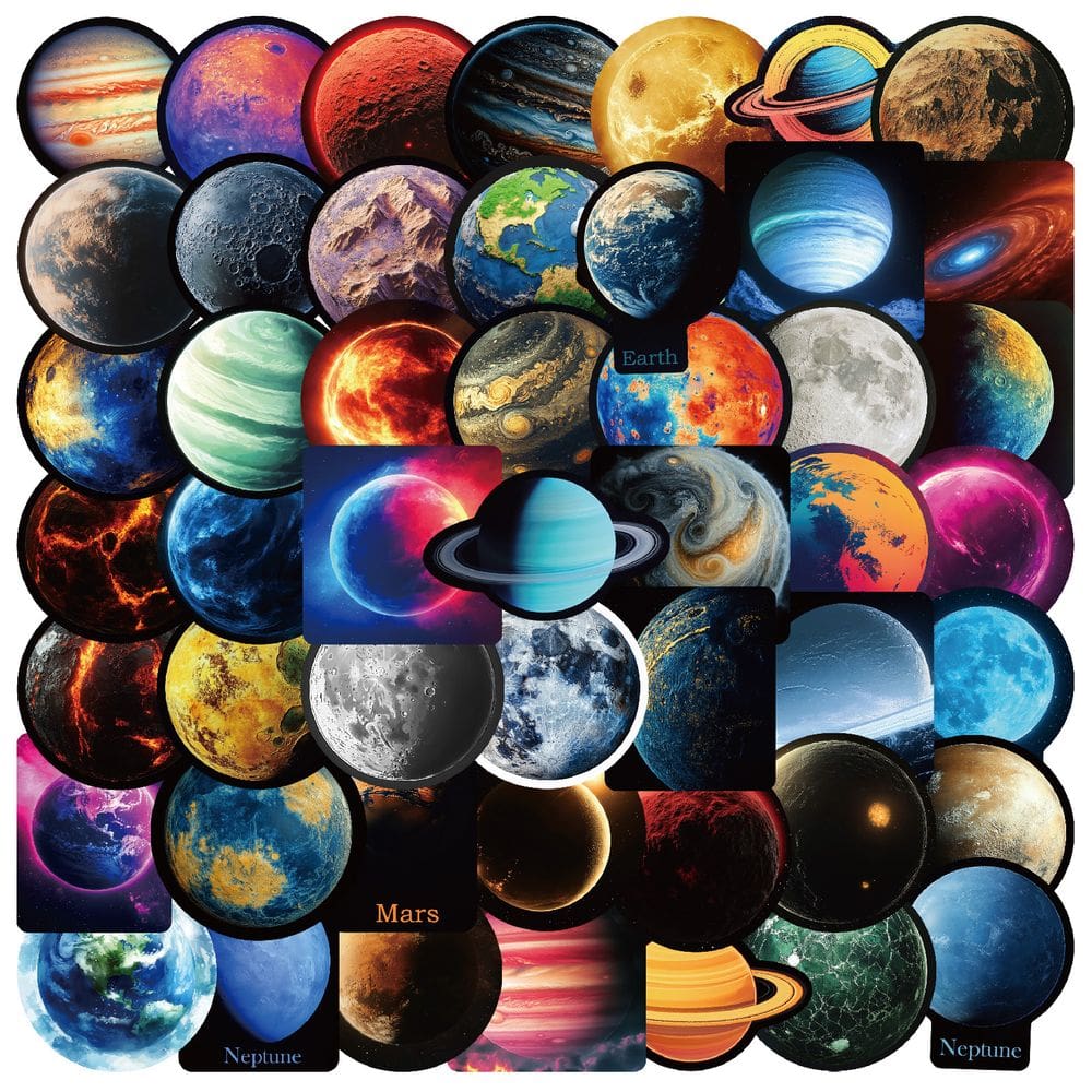 Adesivos Dark Cosmic Planet Aesthetic Galaxy Vinyl 50 unidades