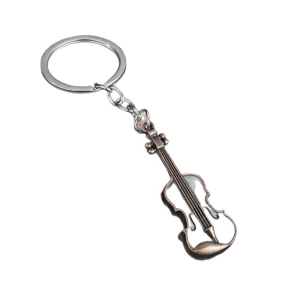 Chaveiro: guitarra vintage, violino, metal, liga de zinco 11,9 g