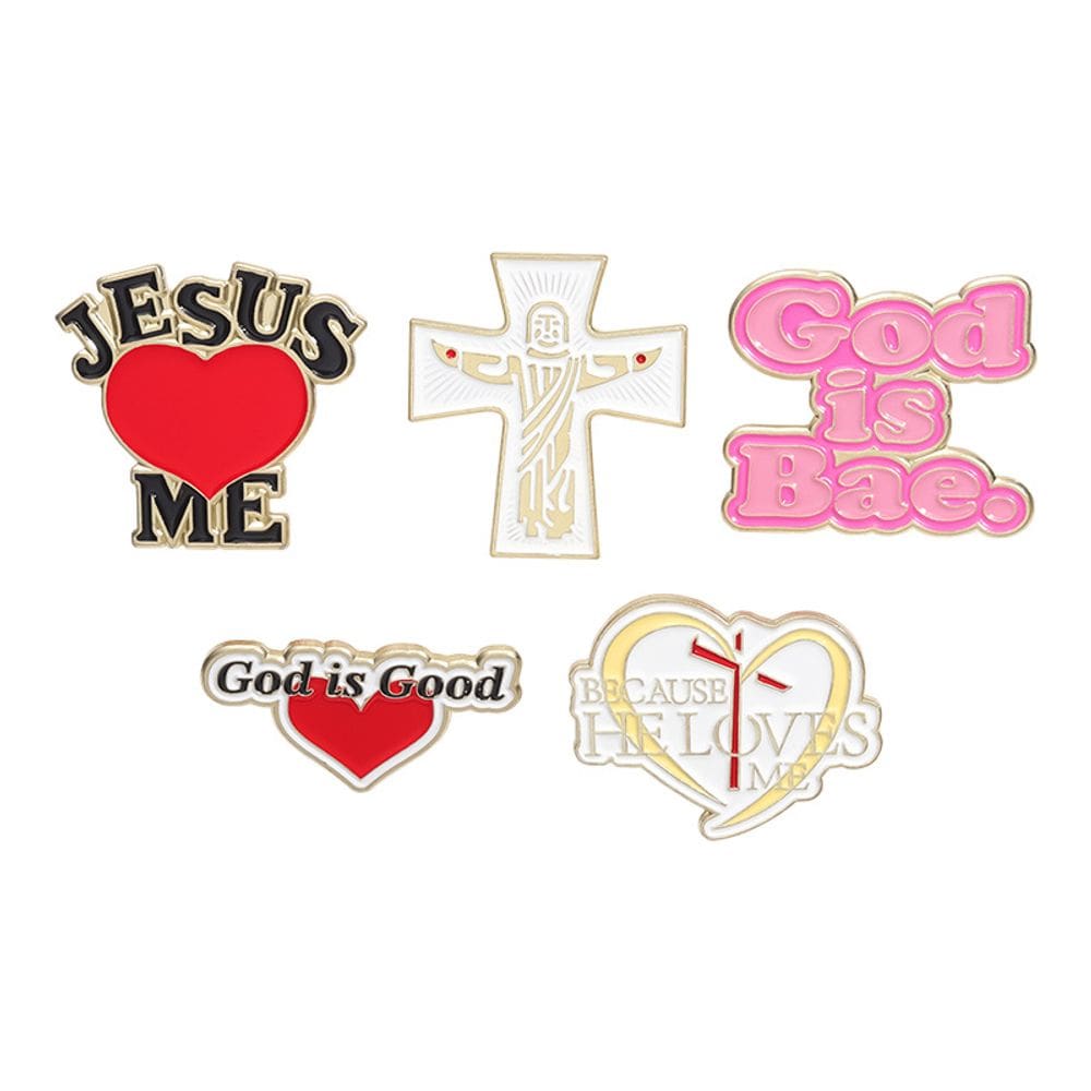 Conjunto de broches Inspirational Faith Religious Alloy