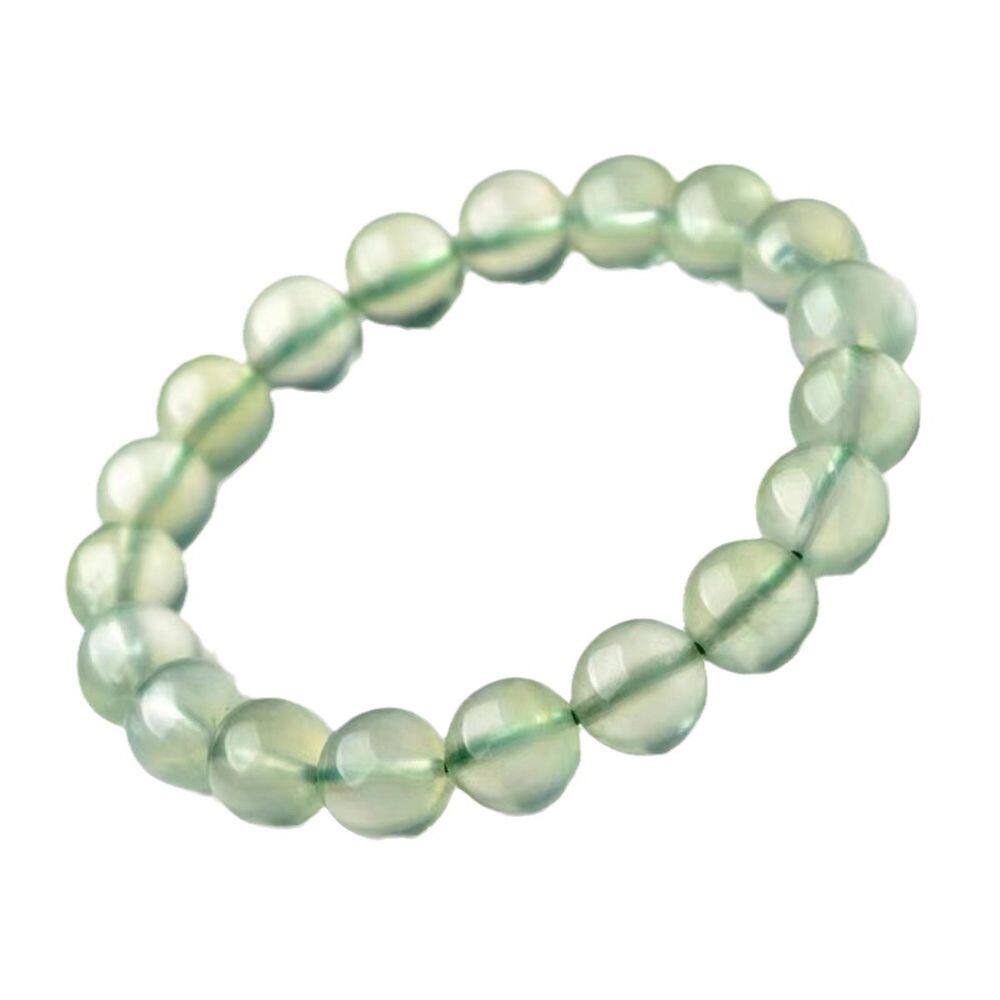 Pulseira de calcedônia verde natural para mulheres com miçangas de 10 mm