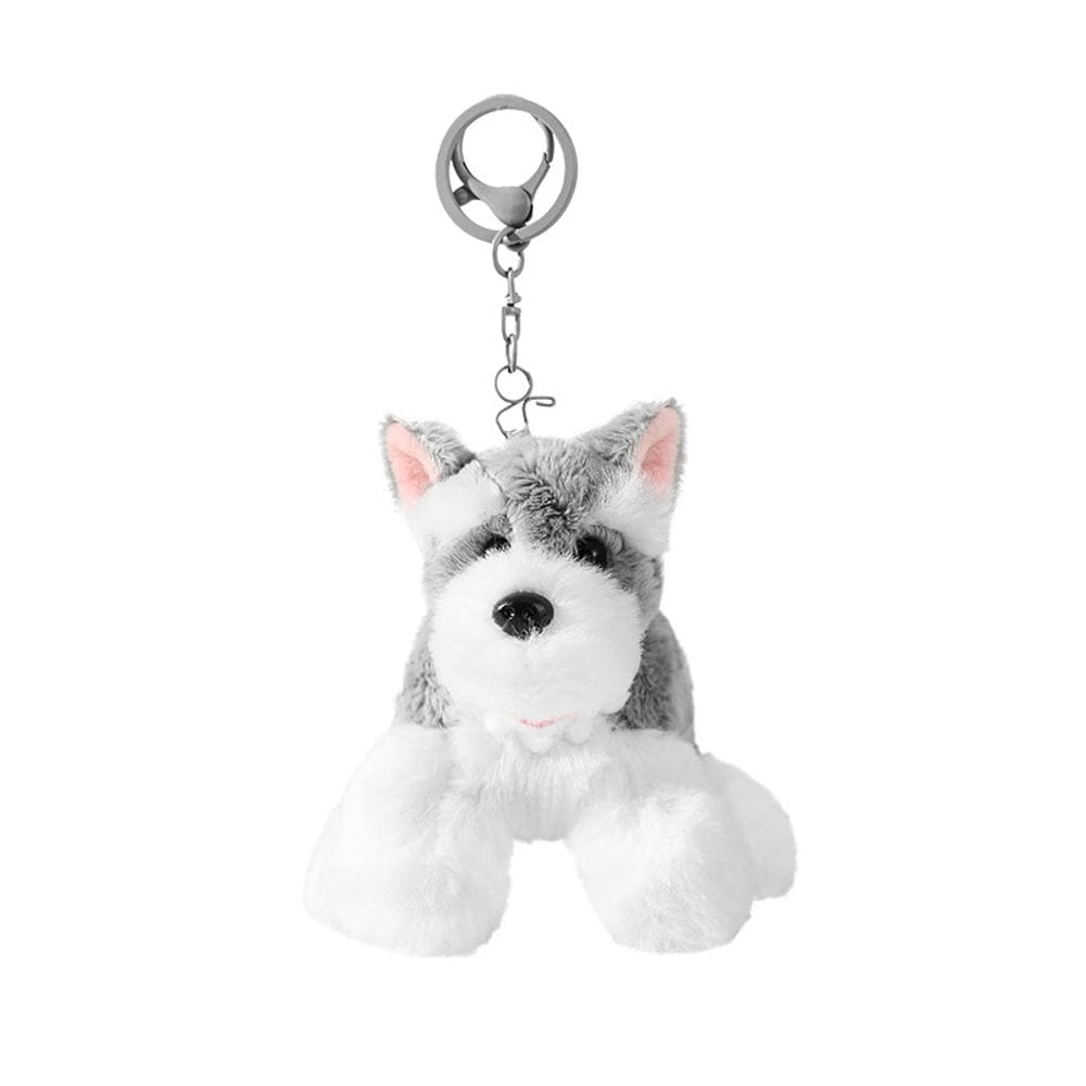 Chaveiro Schnauzer de pelúcia para cães, chaveiro, bicho de pelúcia