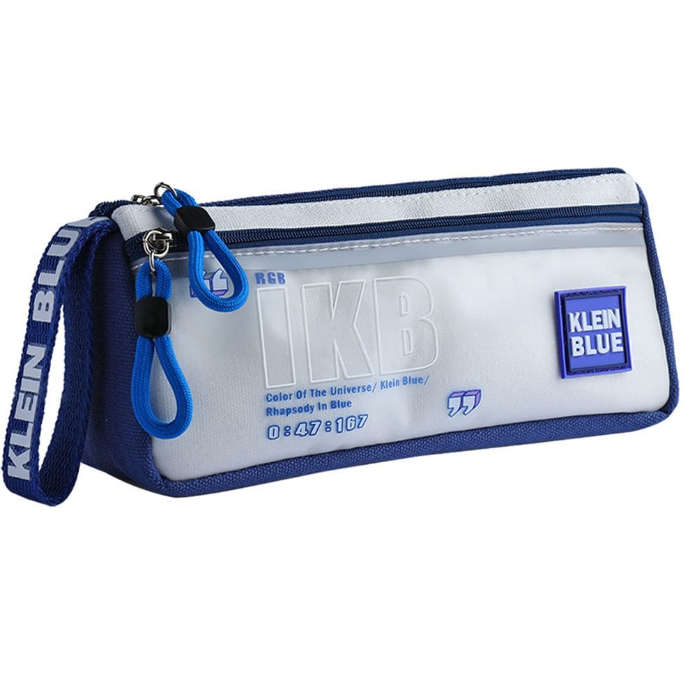 Estojo de lápis em tela transparente inspirado em Galaxy para estudantes