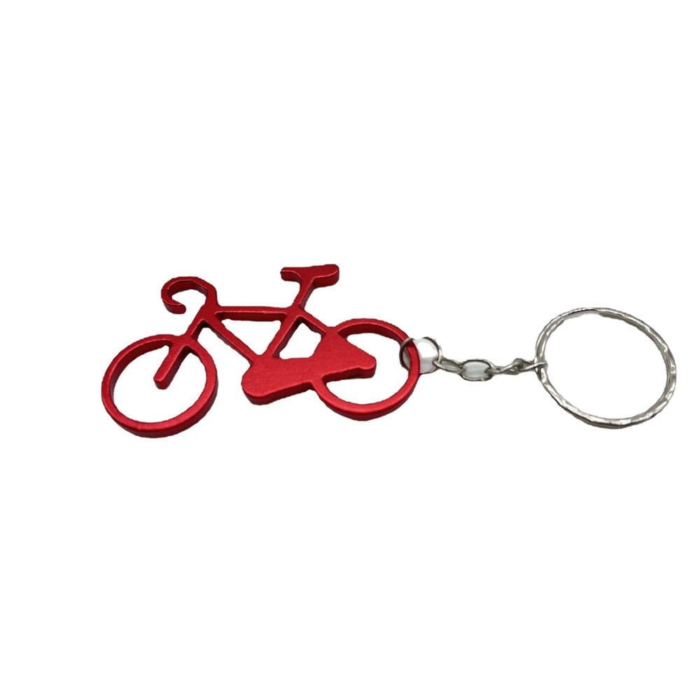 Chaveiro Mini bicicleta com abridor de garrafas em alumínio vermelho