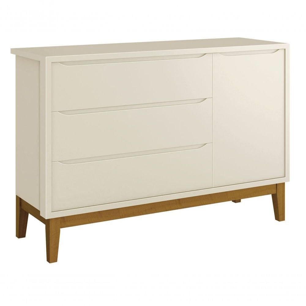 Cômoda Sapateira Classic New Areia Fosco Com Madeira - Moveisaqui