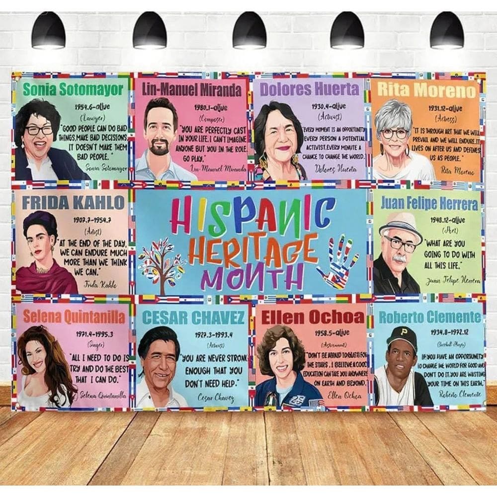 Tapeçaria para pendurar na parede Hispanic Heritage Month 150x100cm em vinil