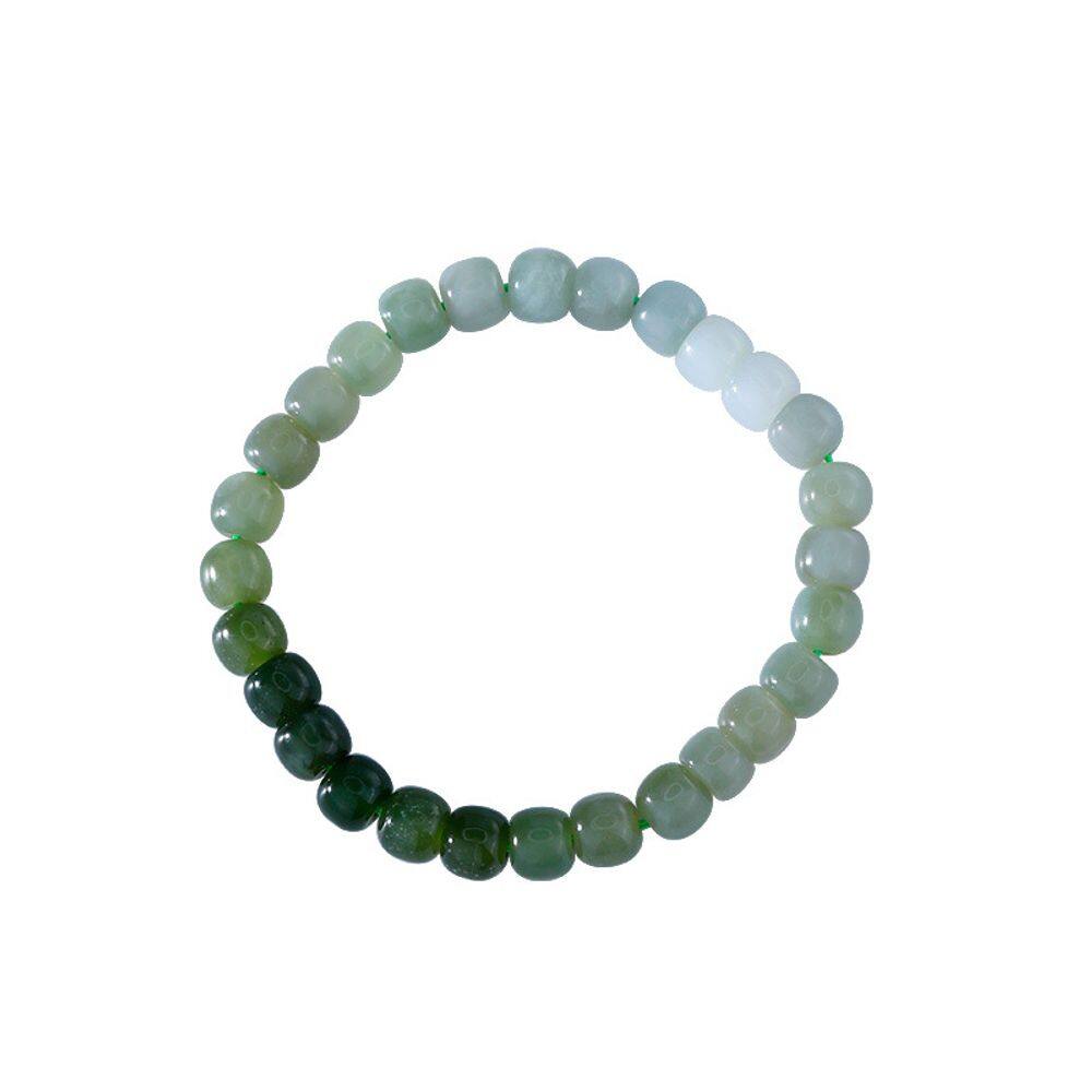Pulseira Nephrite Beaded Gradient Green 7mm para mulheres
