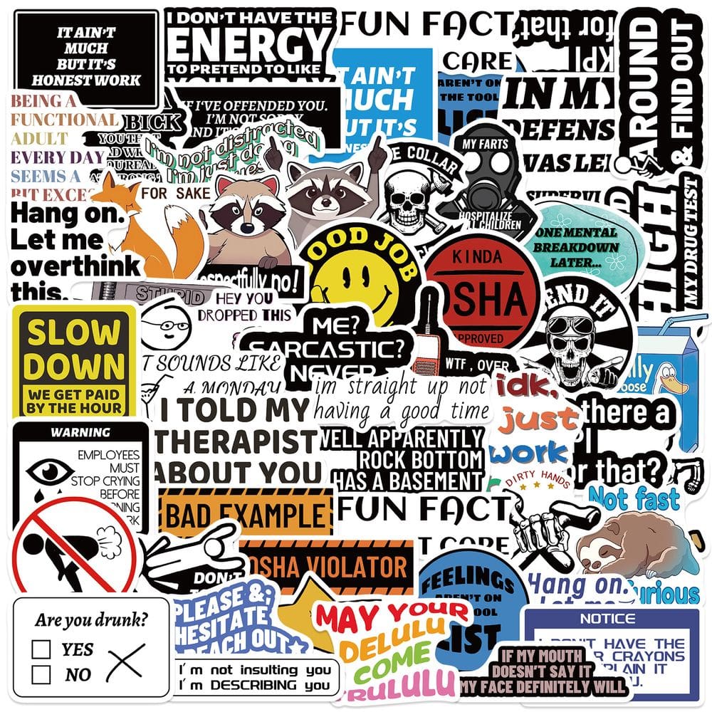 Pacote de adesivos Sarcastic Funny Adult Graffiti Vinyl, 100 unidades
