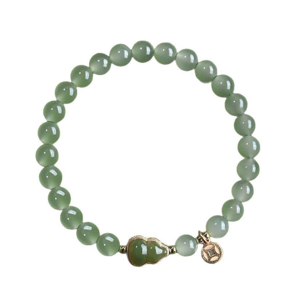 Pulseira Nephrite Jade para mulheres com miçangas verde-gelo de 6 mm