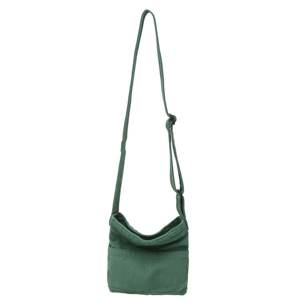 Bolsa Messenger de lona retrô japonesa para mulheres, tamanho pequeno