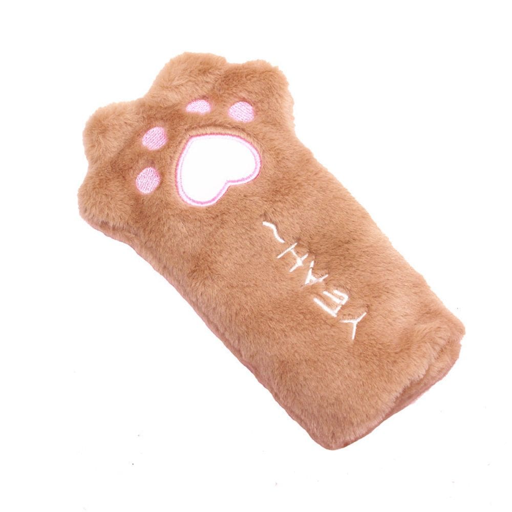 Estojo de lápis Cute Cat Paw Plush de grande capacidade para papelaria
