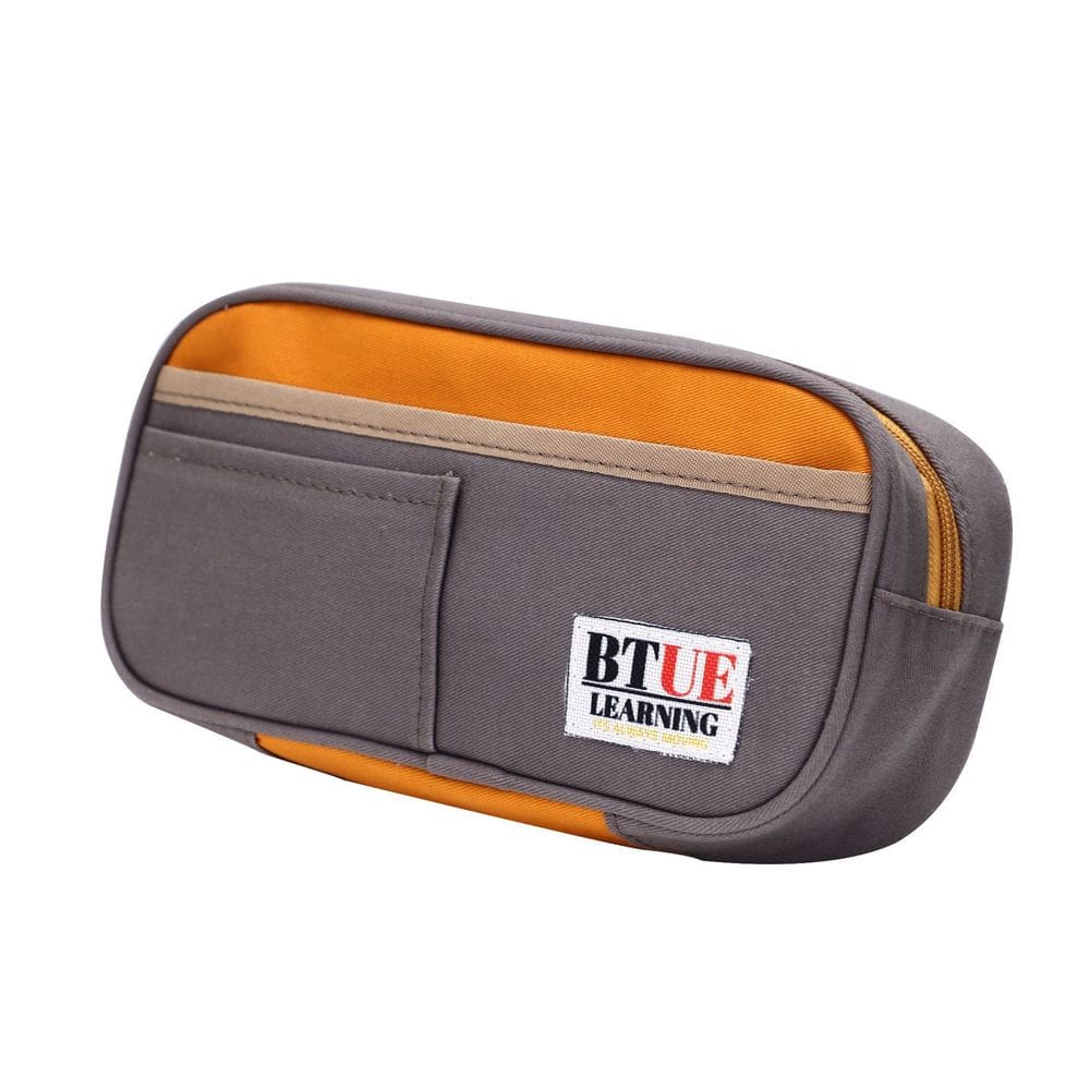 Estojo de lápis de lona elegante e funcional laranja/bege