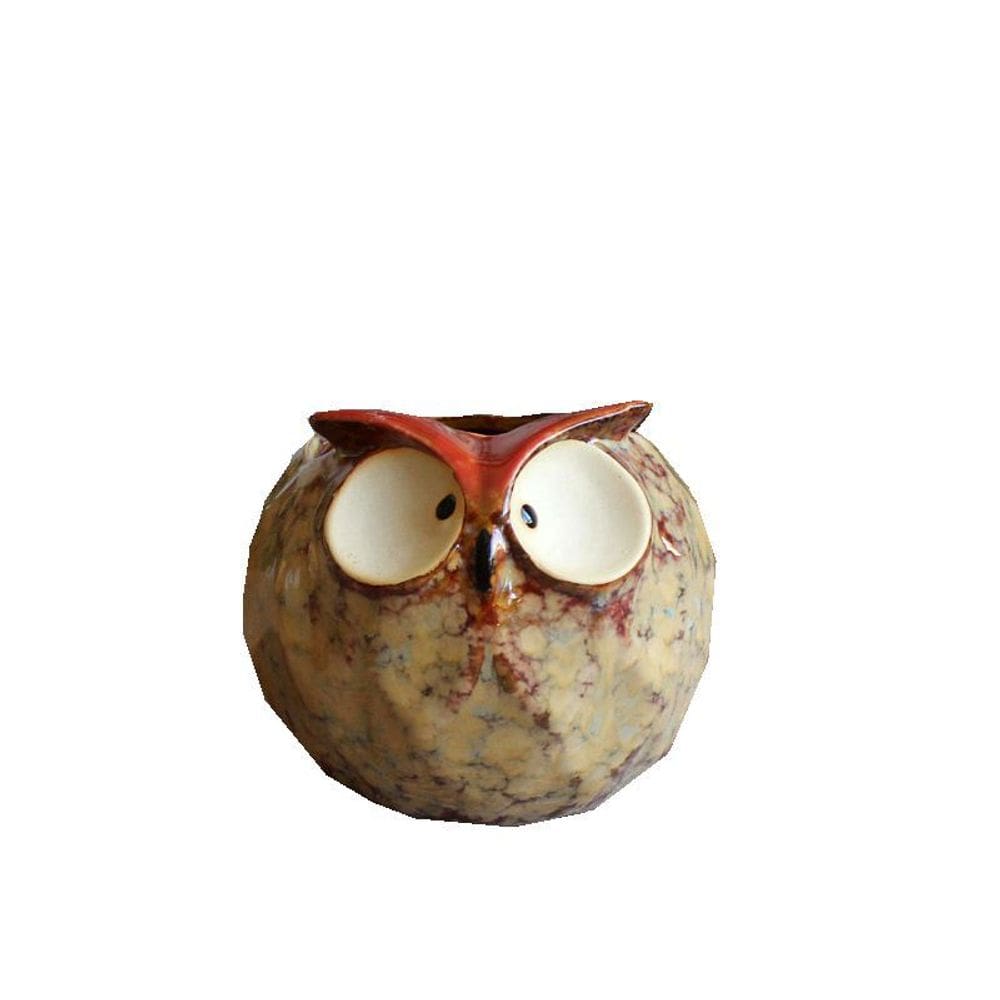 Vaso de flores Ceramic Owl Creative Cartoon Animal 11x11x10cm