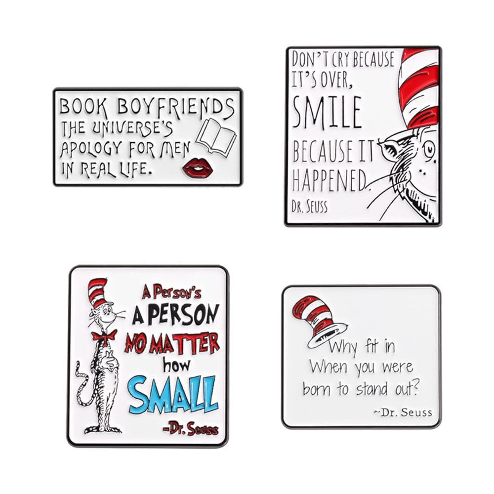 Conjunto de broches Dr. Seuss Quote Inspirational Lapel Pins