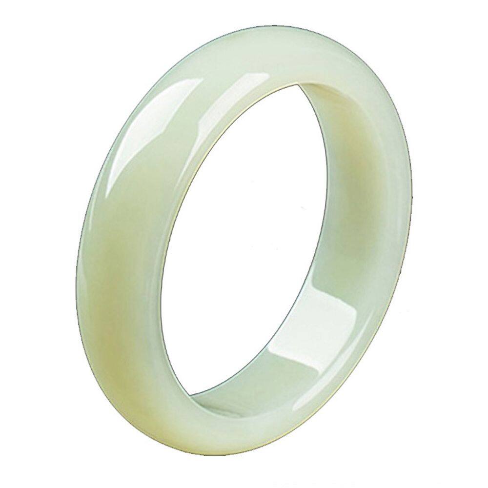 Pulseira de jade nefrita polida para mulheres, 60-62 mm de diâmetro