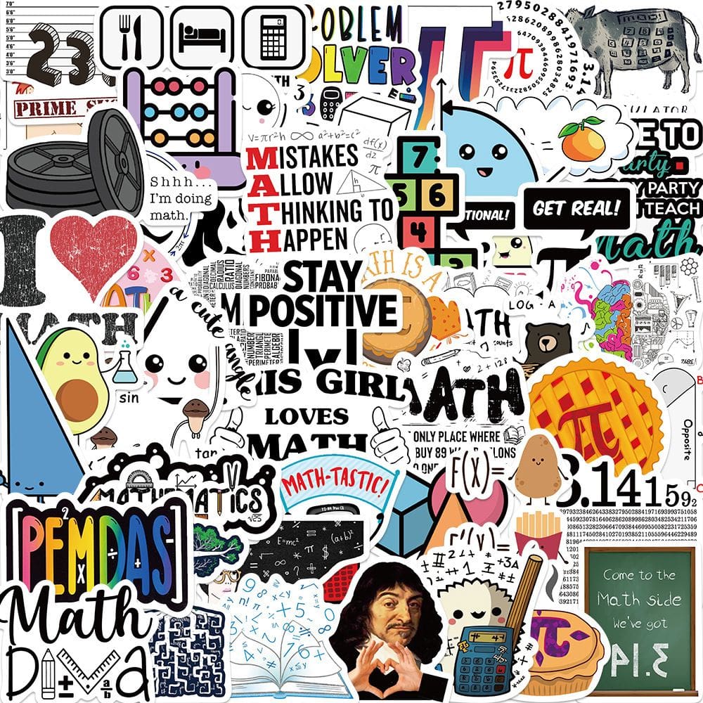 Conjunto de adesivos Cartoon Math 108 unidades à prova d`água para laptop