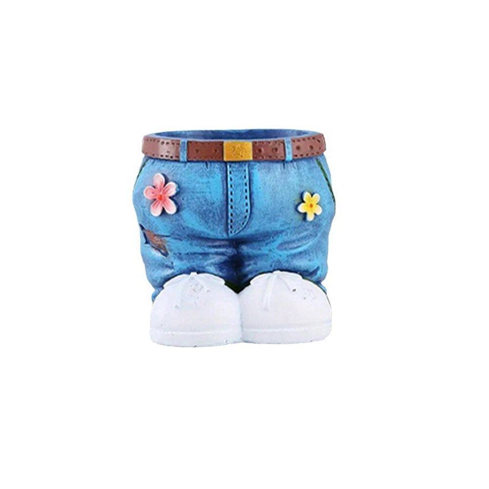 Vaso de plantas de resina criativa Flowerpot Cartoon Jeans 200g